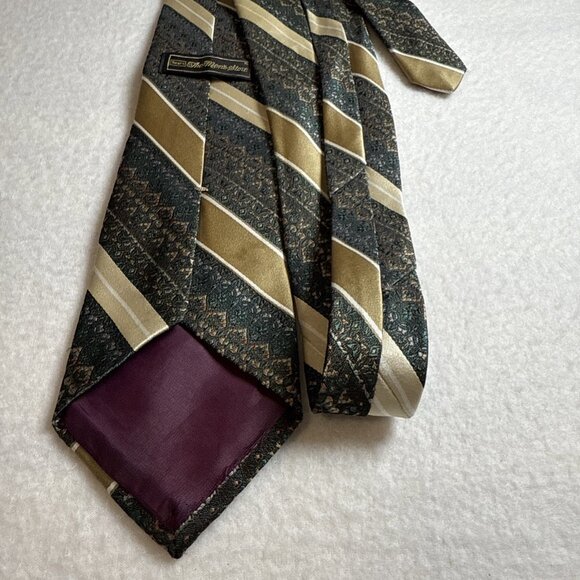2 Vintage Sears The Men's Store Neck Tie Brown Blue Gold Tan - Picture 7 of 11